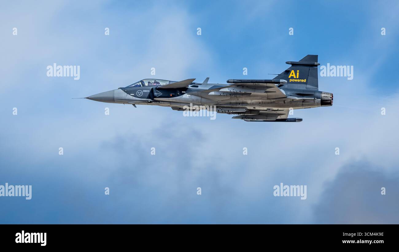 Saab JAS 39E Gripen, aéroporté au Royal International Air Tattoo 2025. Banque D'Images