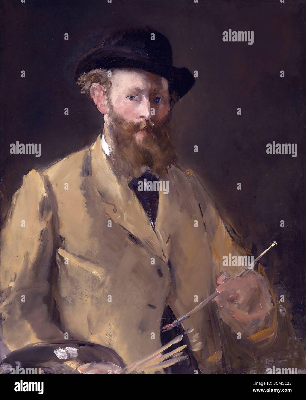 Édouard Manet, Autoportrait avec palette, 1879, peinture d'Édouard Manet Banque D'Images
