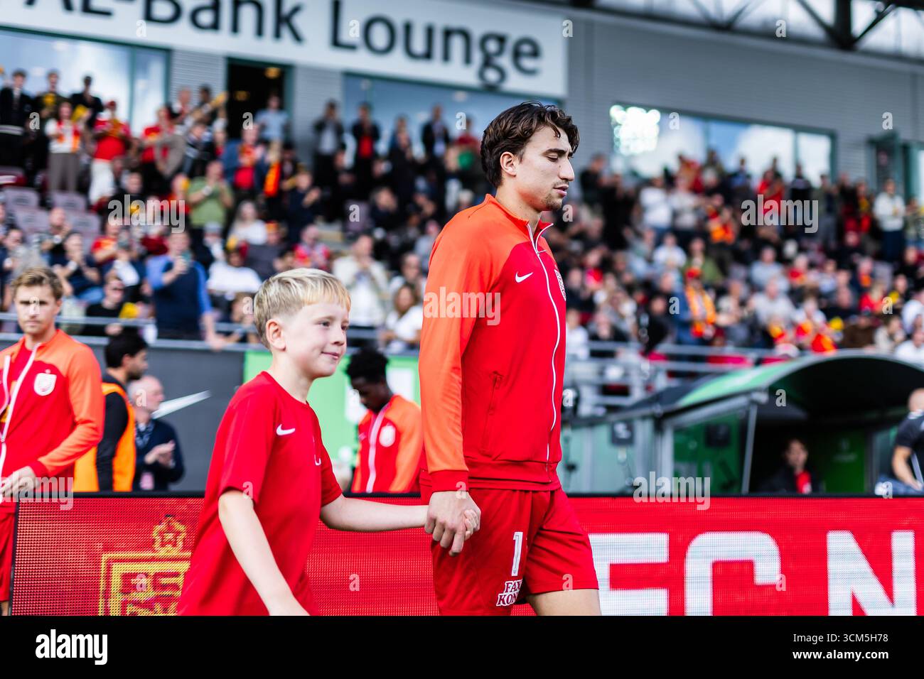 Farum, Danemark. 14 septembre 2025. Alexander Lind (11 ans) du FC Nordsjaelland vu lors du match de 3F Superliga entre le FC Nordsjaelland et le FC Midtjylland à droite de Dream Park à Farum. Crédit : Gonzales photo/Alamy Live News Banque D'Images