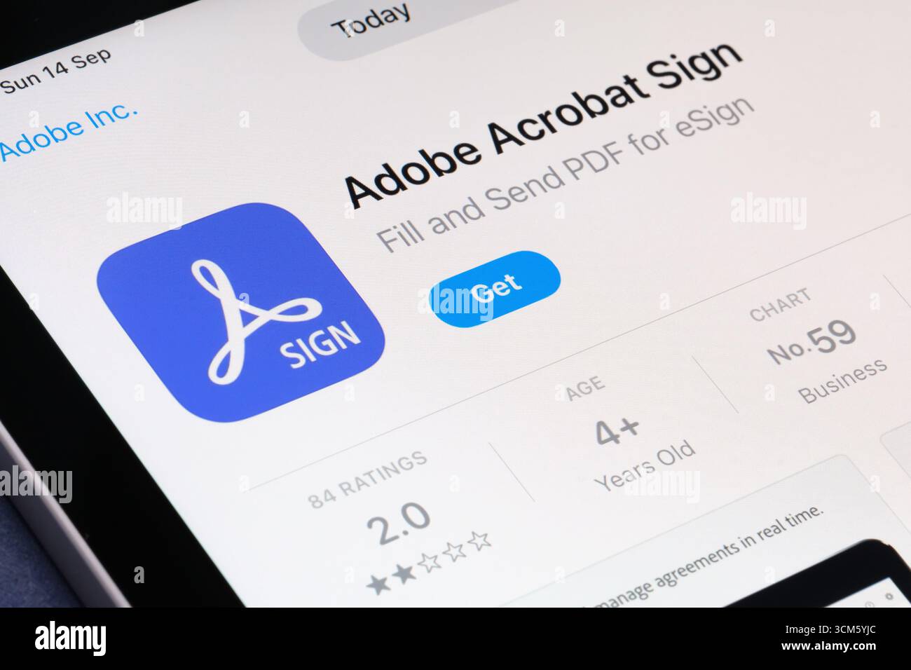 Application Adobe Acrobat Sign Banque D'Images