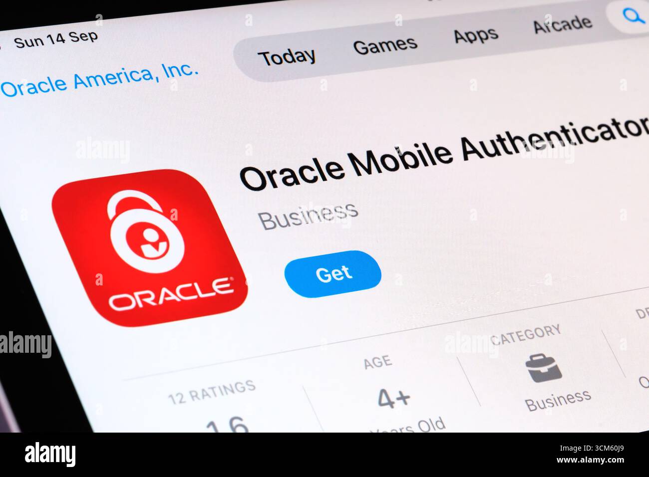 Application Oracle Mobile Authenticator Banque D'Images