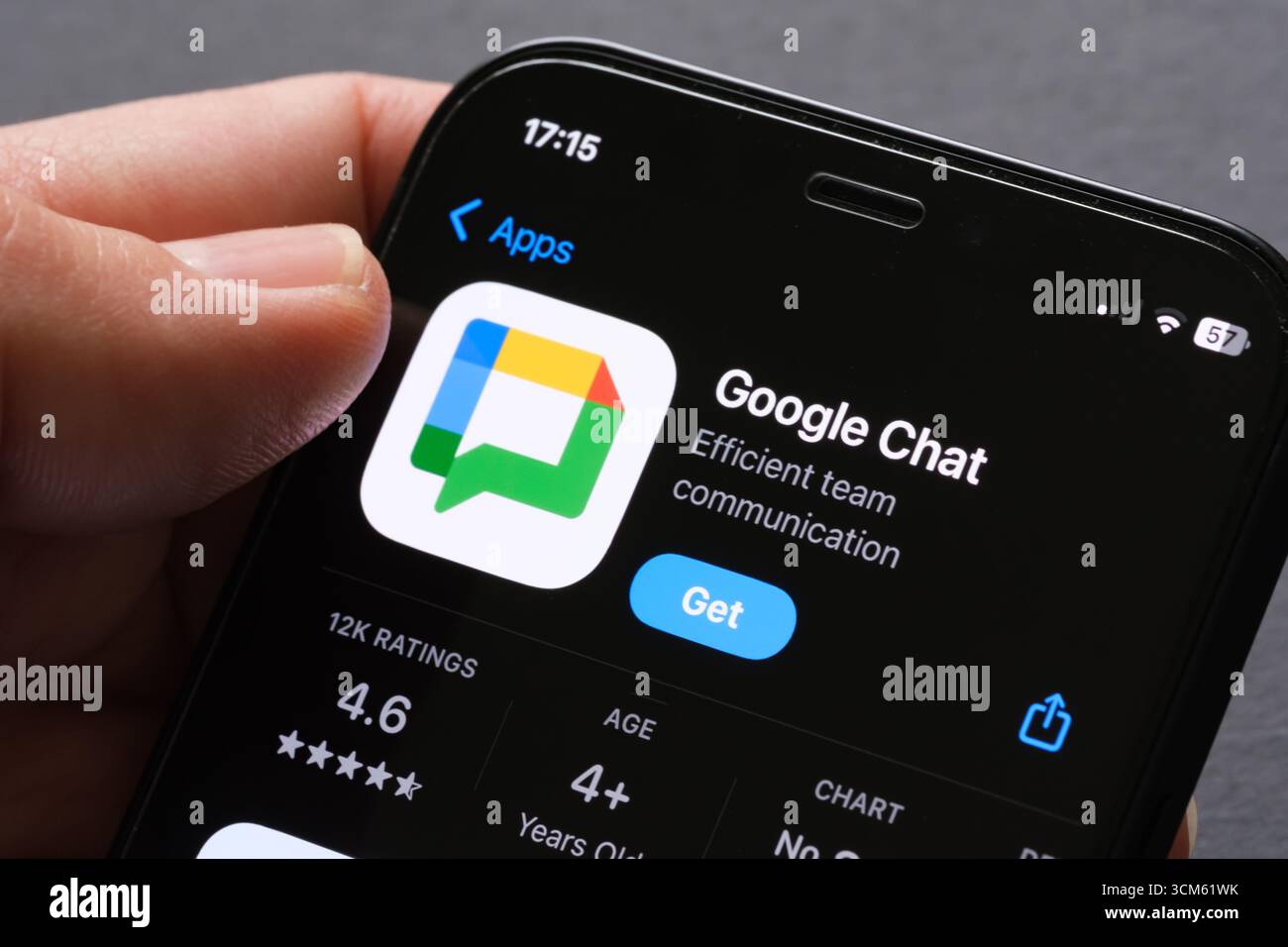 Application Google Chat Banque D'Images