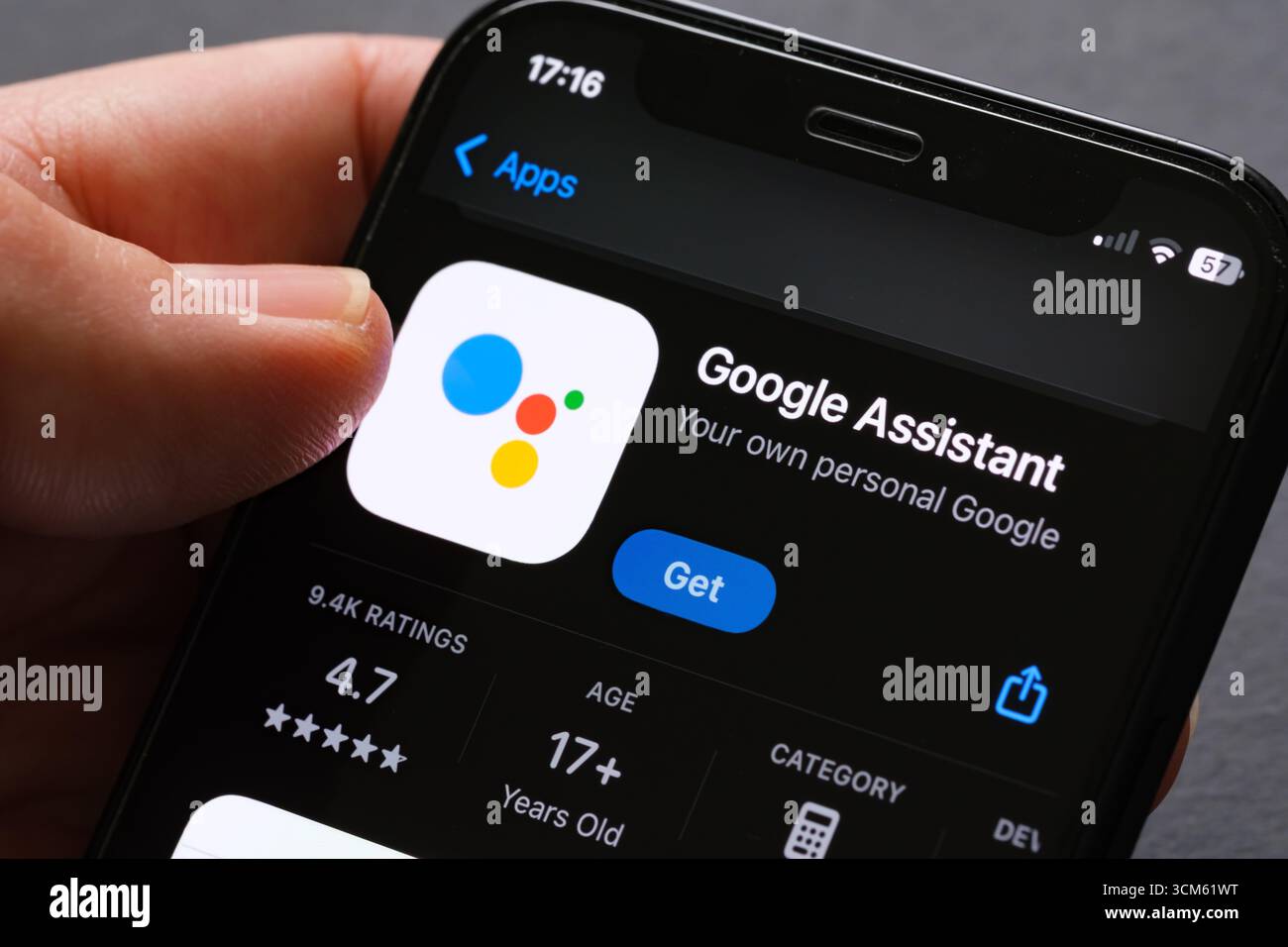 Application Assistant Google Banque D'Images