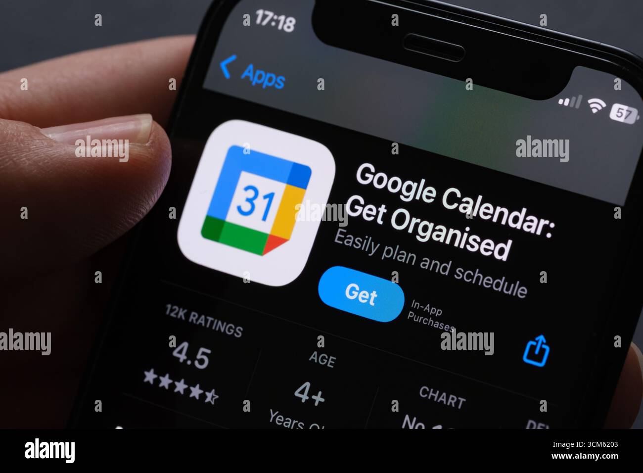 Application Google Agenda Banque D'Images