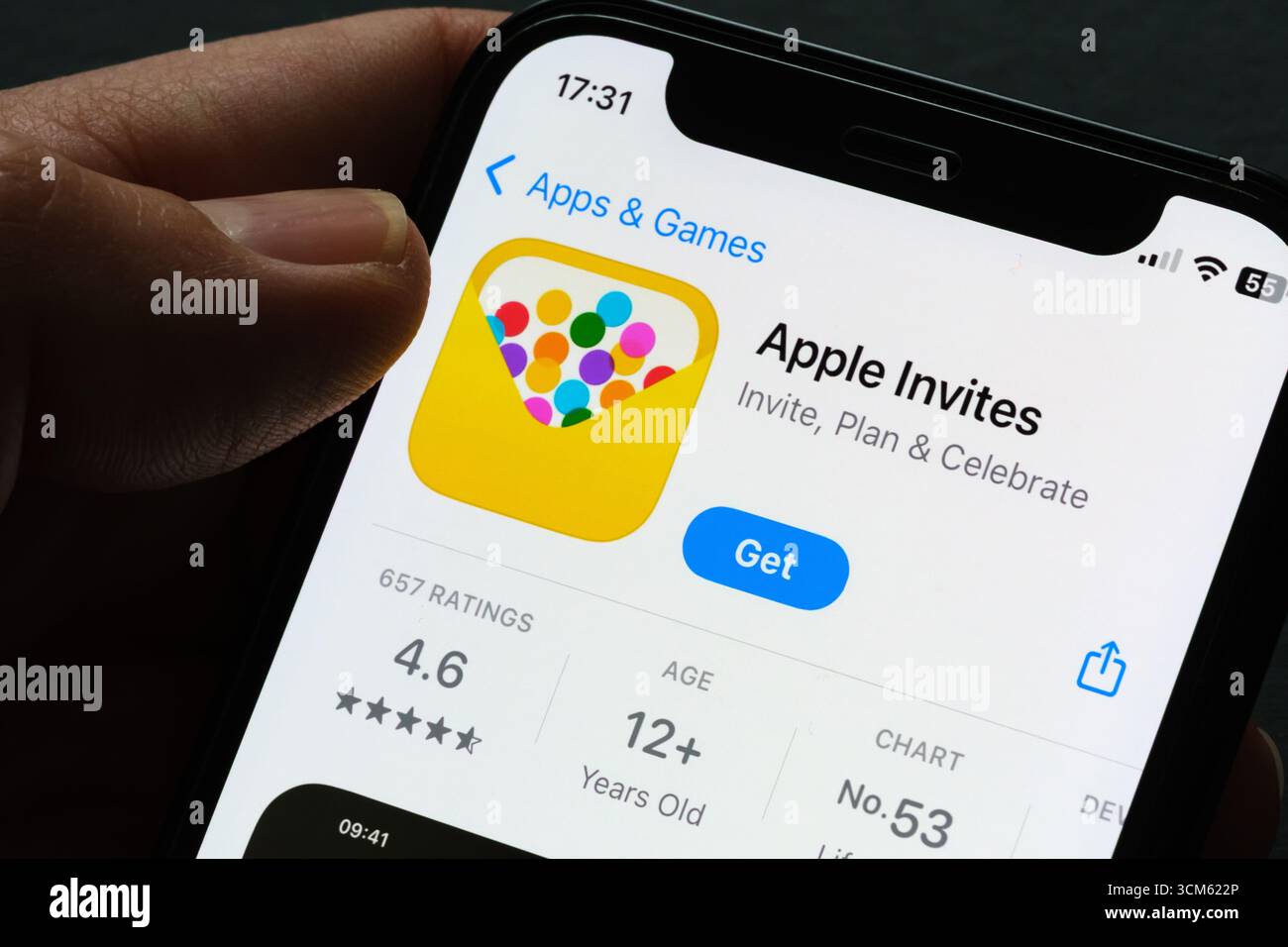 App Apple invitations Banque D'Images