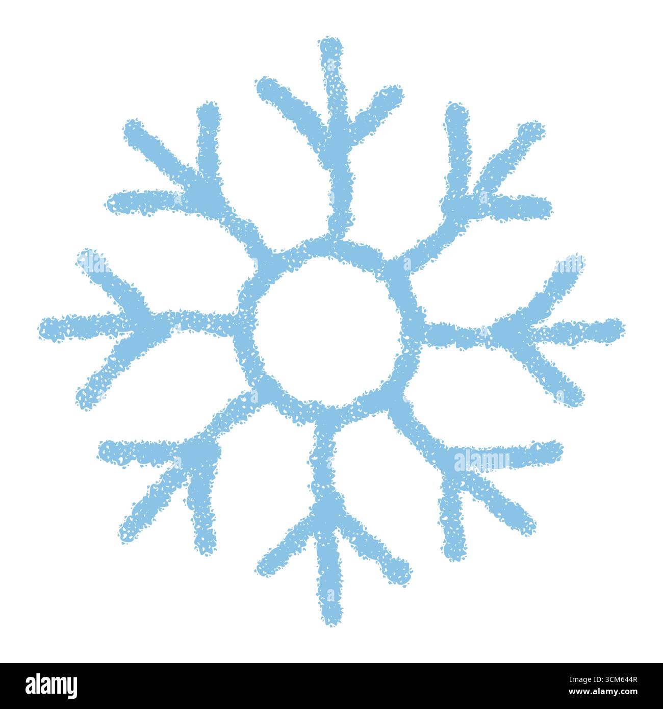 Crayon Snow Flake symbole Bleu hiver Illustration de Vecteur