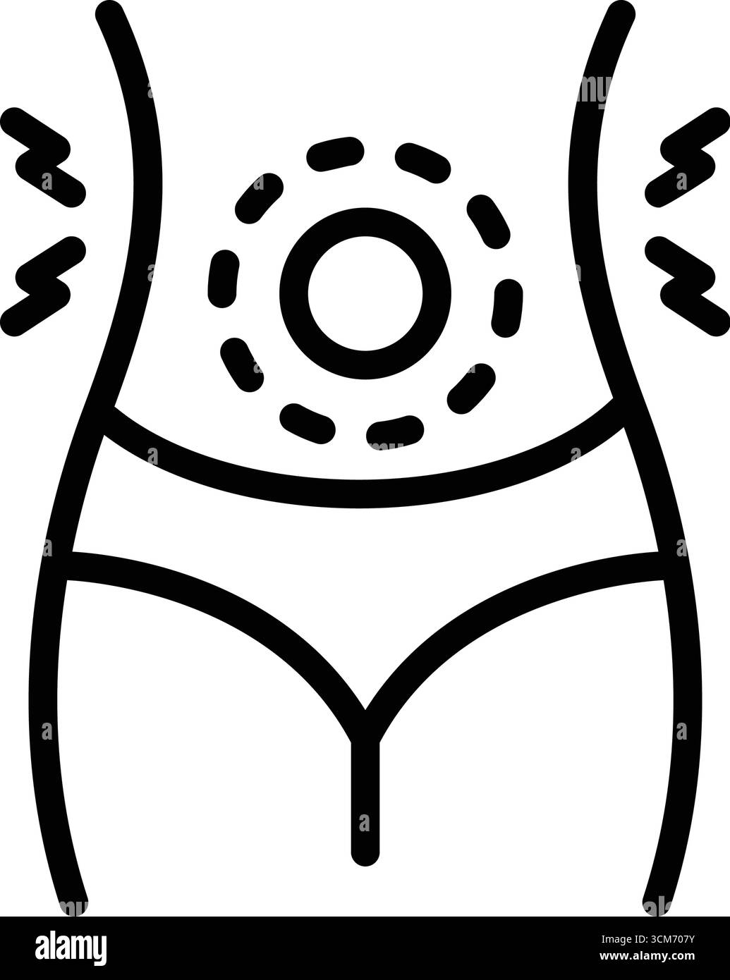 Icône pour l'inconfort du ventre, ventre Illustration de Vecteur