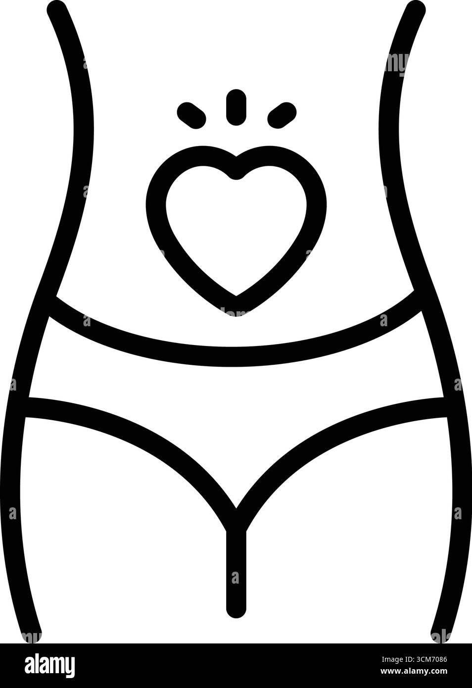 Icône de sensibilité abdominale, abdominale Illustration de Vecteur