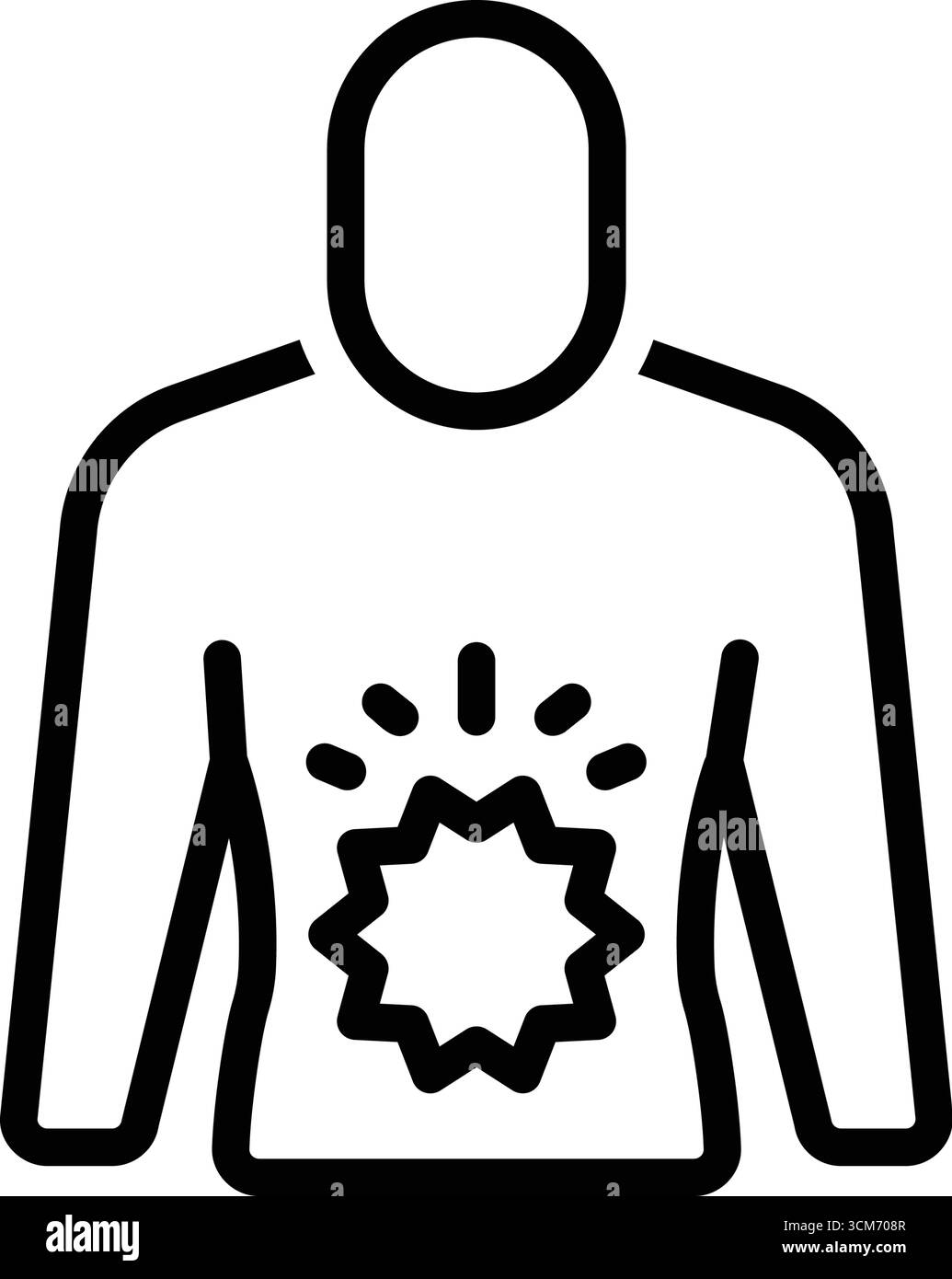 Icône pour les crampes d'estomac, estomac Illustration de Vecteur