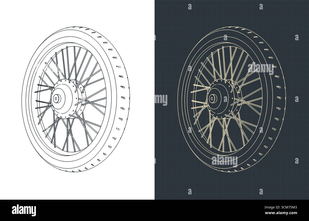 Dessins isométriques de roue de moto illustrations vectorielles stylisées Illustration de Vecteur
