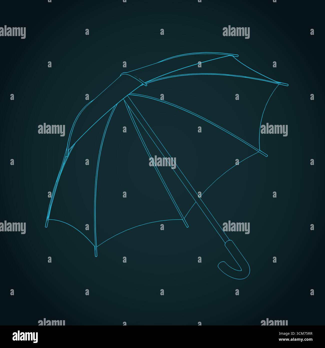 Illustration vectorielle stylisée de modèle isométrique de parapluie classique Illustration de Vecteur
