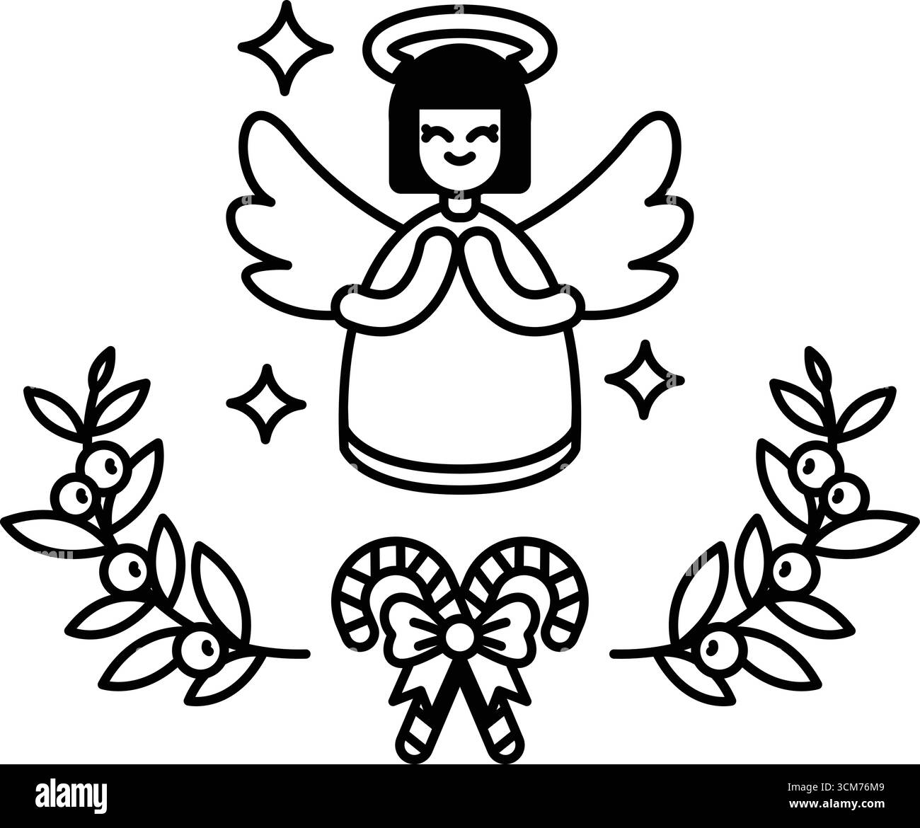 Un dessin de dessin animé d'un ange de femme avec des ailes et une robe rouge. L'ange sourit et il est heureux. L'arrière-plan comporte une couronne de feuilles et un Illustration de Vecteur Un dessin de dessin animé d'un ange de femme avec des ailes et une robe rouge. L'ange sourit et il est heureux. L'arrière-plan comporte une couronne de feuilles et un Illustration de Vecteur