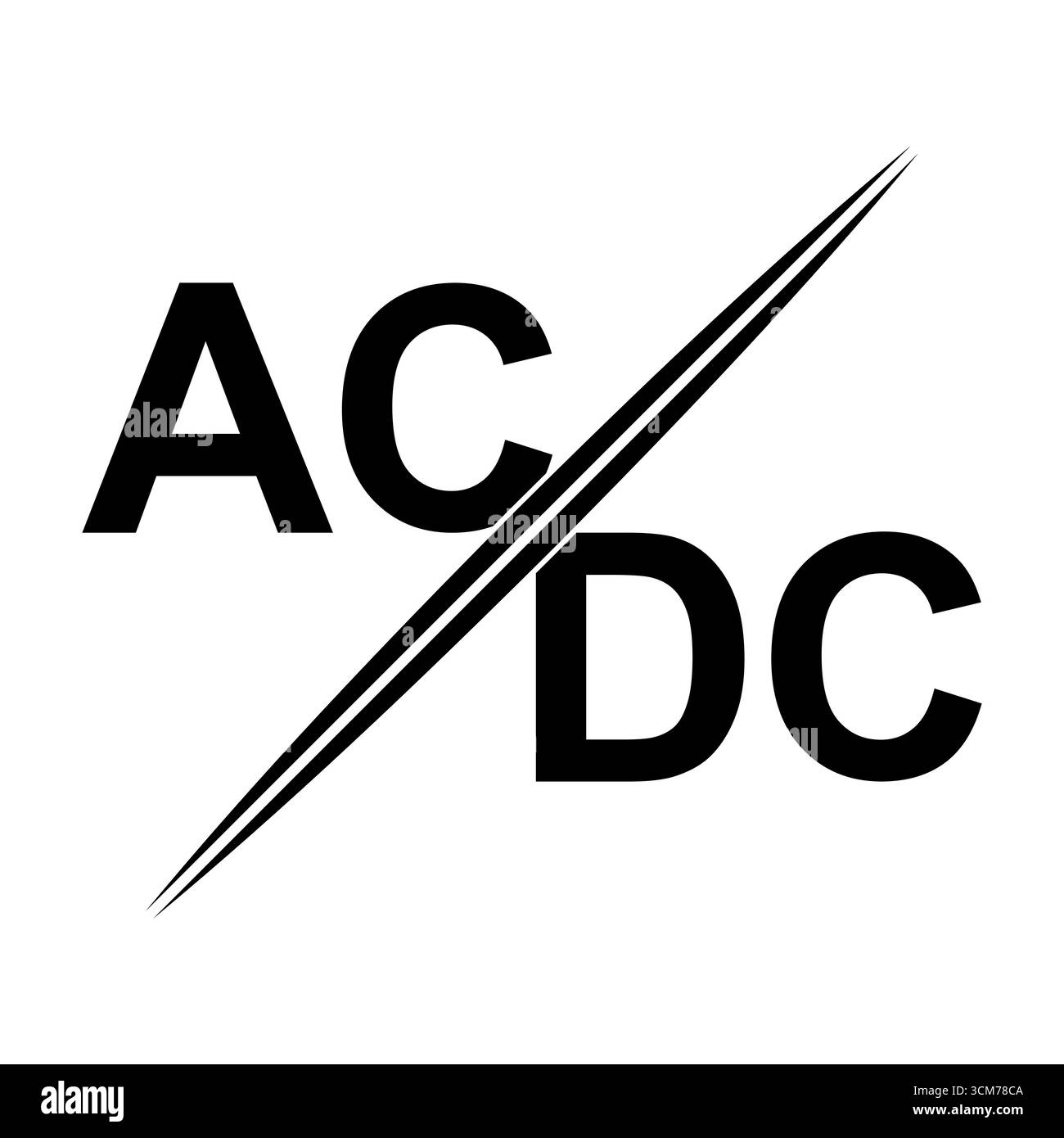 Symbole d'électricité c.c. icône d'énergie courant d'alimentation conception de logo Illustration de Vecteur