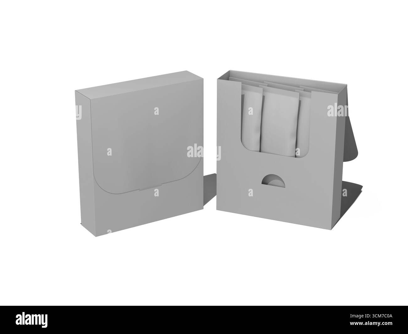 Sachet de bâtons avec maquette de boîte fermée Banque D'Images