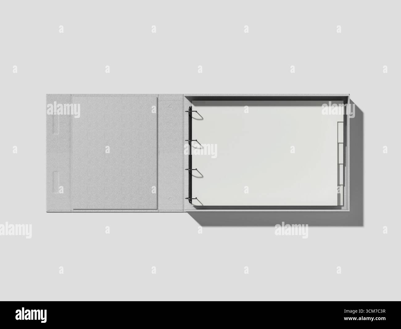 Maquette de dossier ouvert à plat avec présentation de la marque Banque D'Images