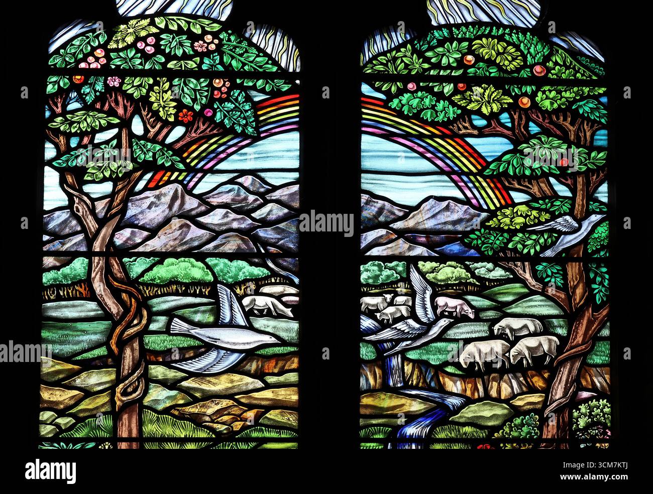 Livre de vitrail Genesis Banque D'Images