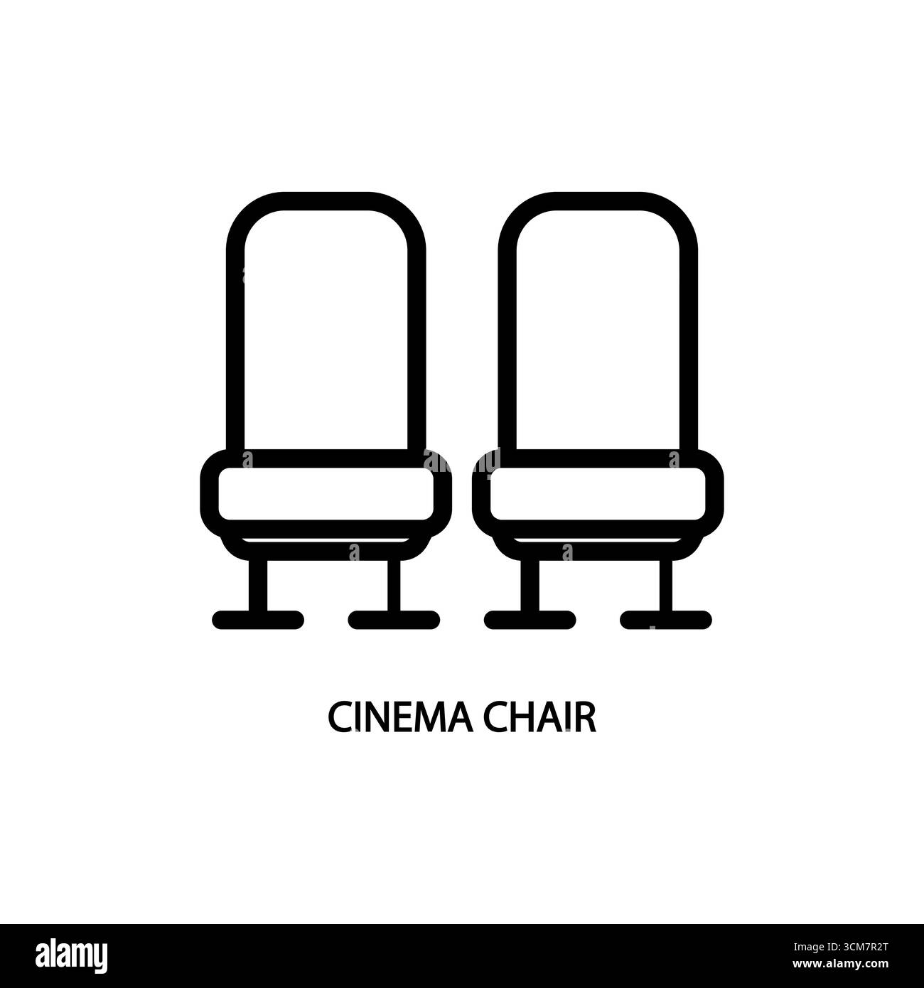 Icône de siège cinéma. Icône de siège de cinéma vectoriel linéaire plat moderne à la mode sur fond blanc de la collection Thin Line Entertainment, vecteur de contour illust Illustration de Vecteur