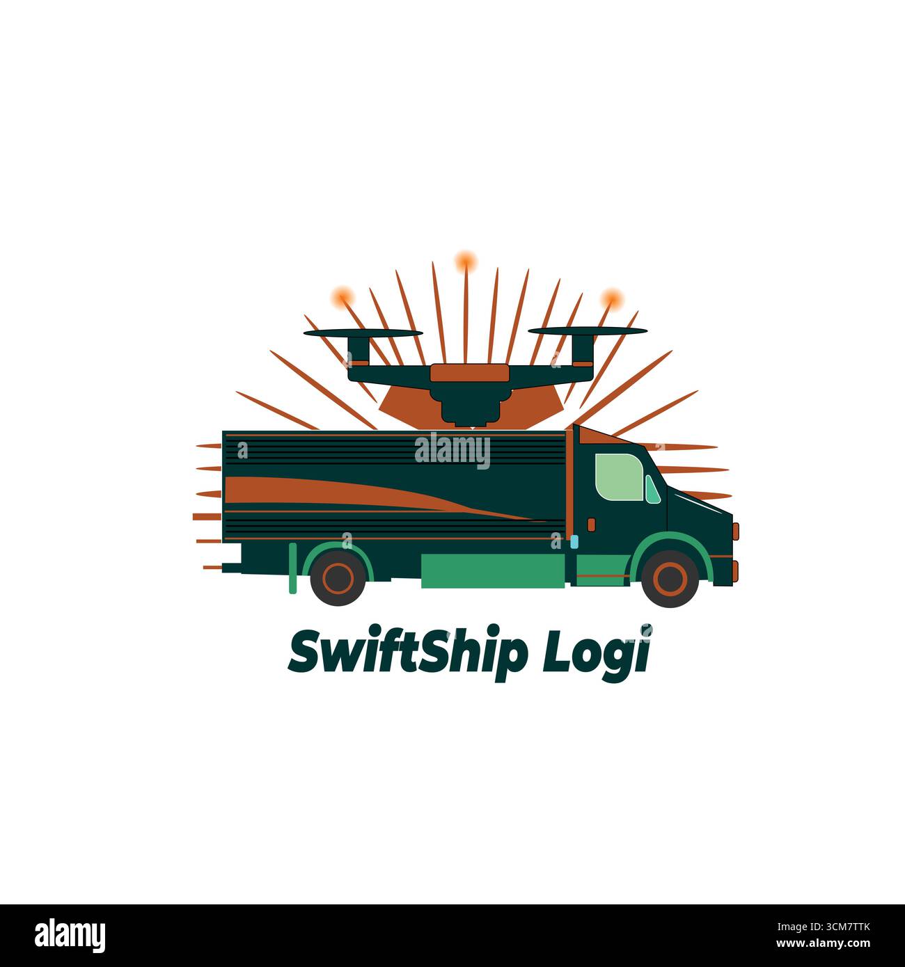 Icône de l'application SwiftShip Logi Business : logistique moderne Illustration de Vecteur