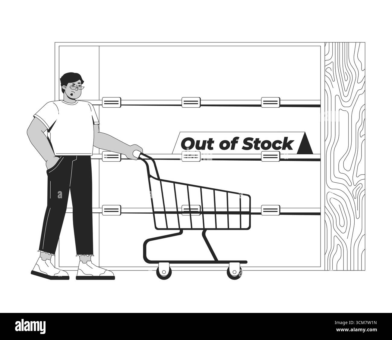 Concept d'illustration des étagères en rupture de stock dans le magasin Illustration de Vecteur