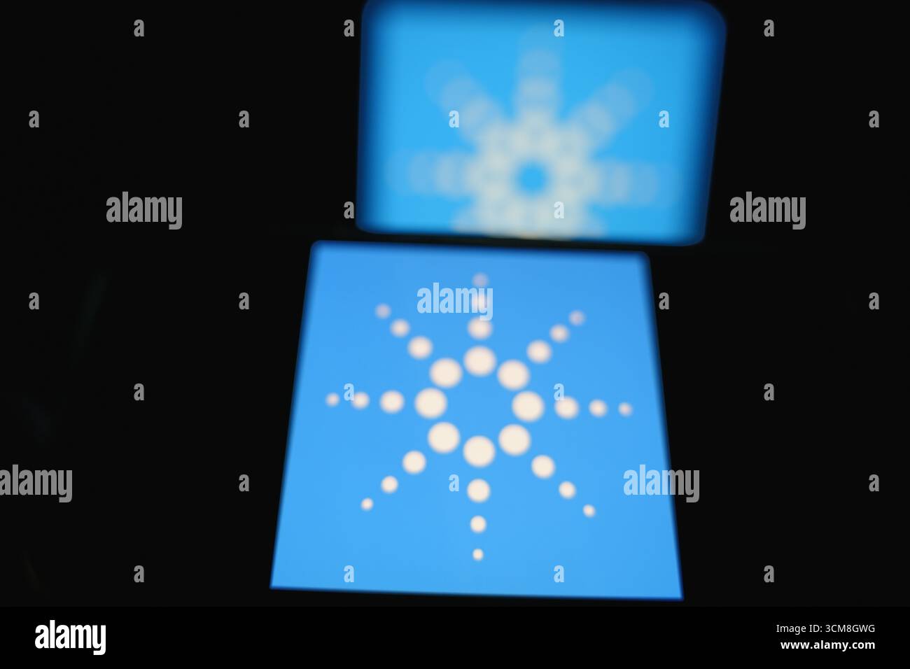 Roosendaal, pays-Bas - 14 septembre 2025 : logo de la marque Agilent technologies visible sur l'écran du téléphone portable. Banque D'Images