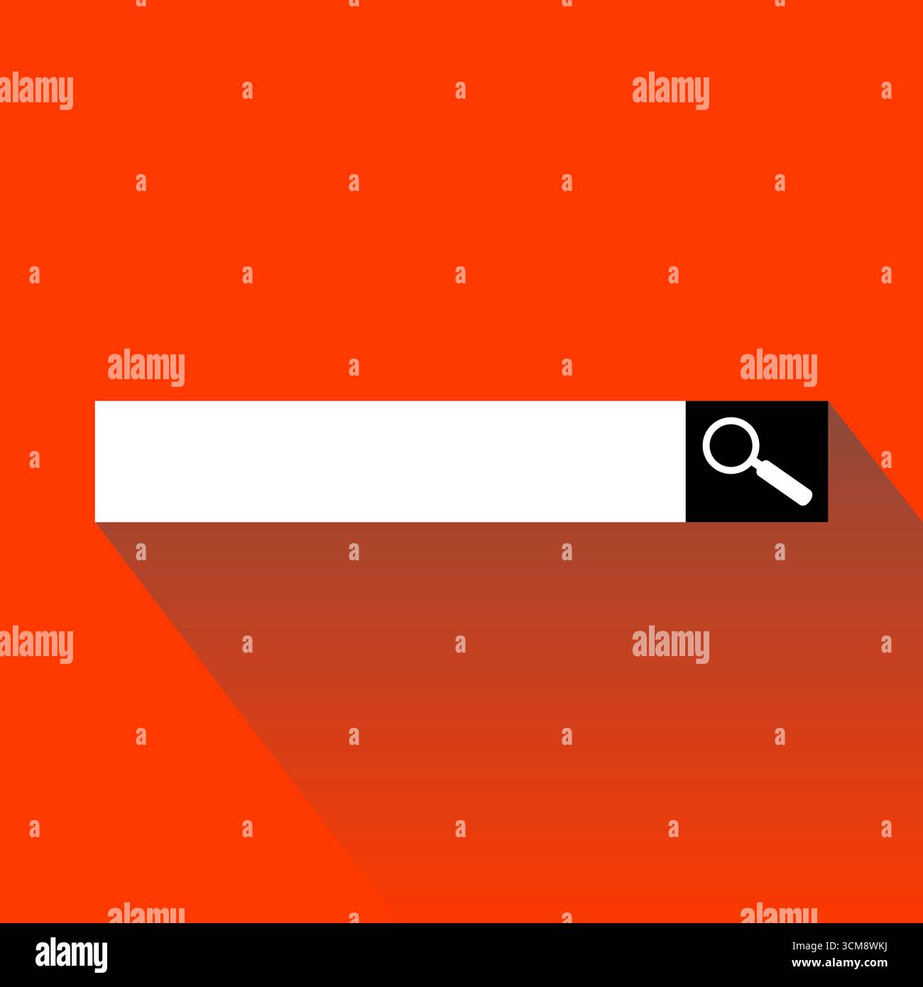 Fond rouge avec barre de recherche vide avec loupe pour la recherche Banque D'Images