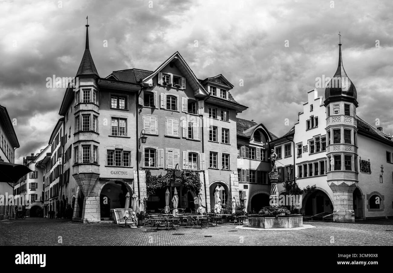 Impressions dans la vieille ville de Bienne, canton de Berne, Suisse Banque D'Images