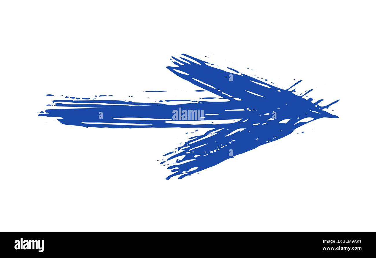 Flèche bleue dessinée par stylo isolé sur fond blanc, illustration vectorielle Illustration de Vecteur