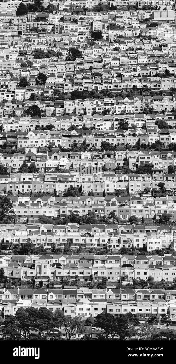 Rangées d'appartements, rangées de maisons, Doelger City, Outer Sunset, ouest de San Francisco, rangées de maisons, San Francisco, San Francisco Bay Area, États-Unis Banque D'Images