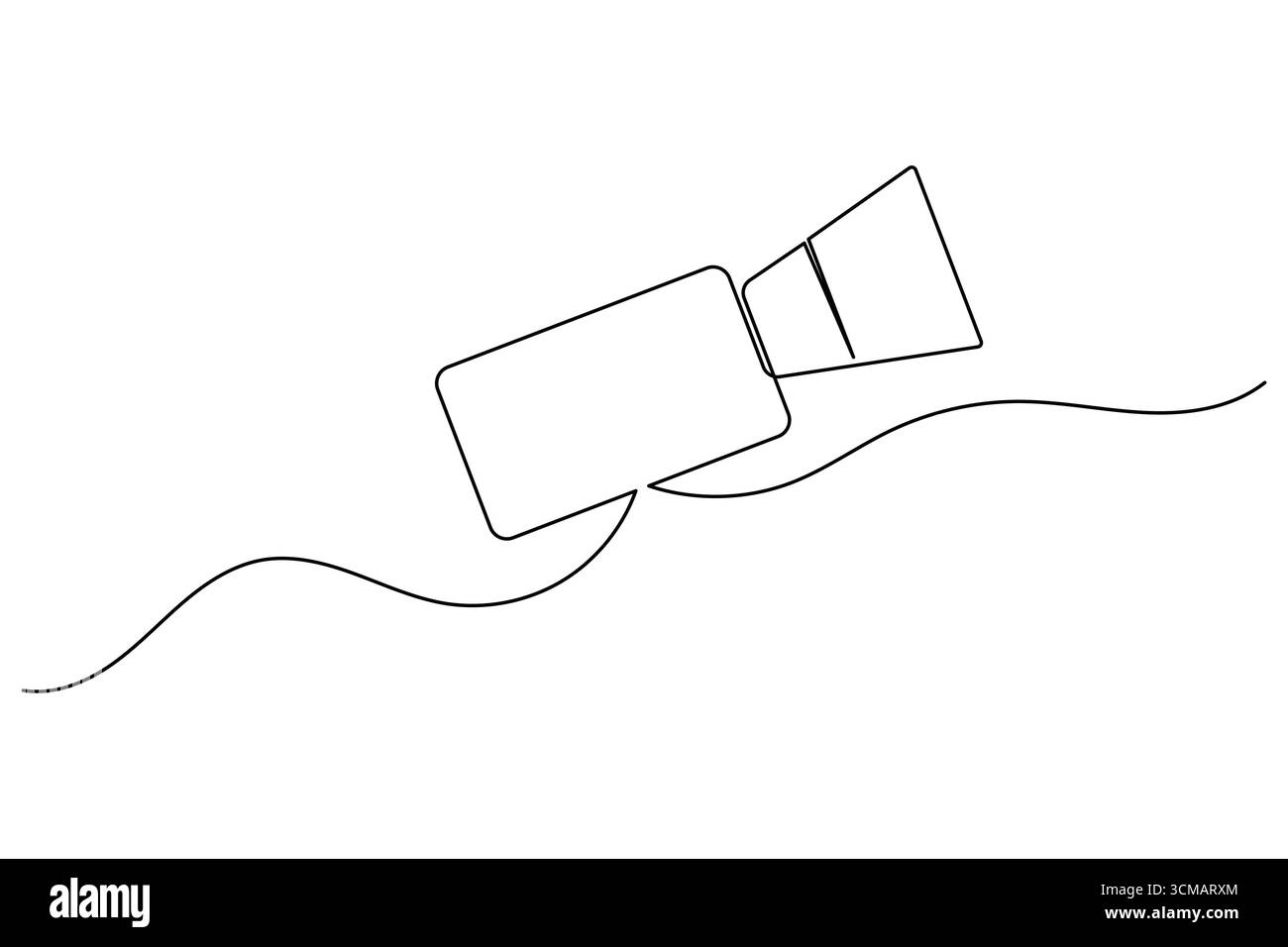 Caméra vidéo dessin continu d'une ligne idéal pour les concepts de film, de média et de production vidéo Illustration de Vecteur