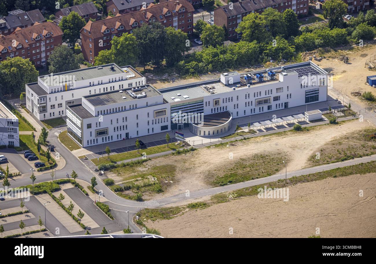 Vue aérienne, chantier SCI :Q Science Quarter Paracelsuspark, centre, Hamm, région de la Ruhr, Rhénanie du Nord-Westphalie, Allemagne, travaux de construction, buil Banque D'Images