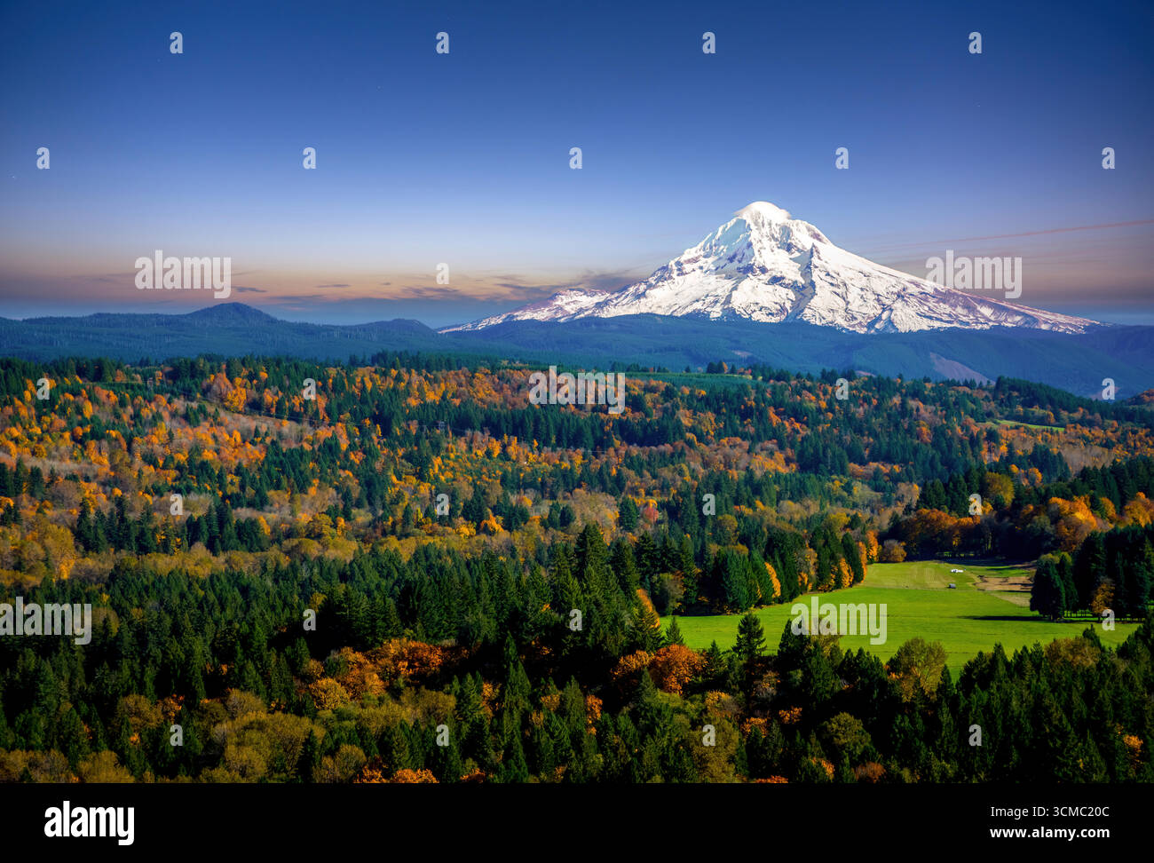Forêt nationale de Mount Hood, Mount Hood, Wy’East, Oregon, chaîne des Cascades, Pacifique Nord-Ouest, stratovolcan, Mount Hood Wilderness. Illustration de Vecteur