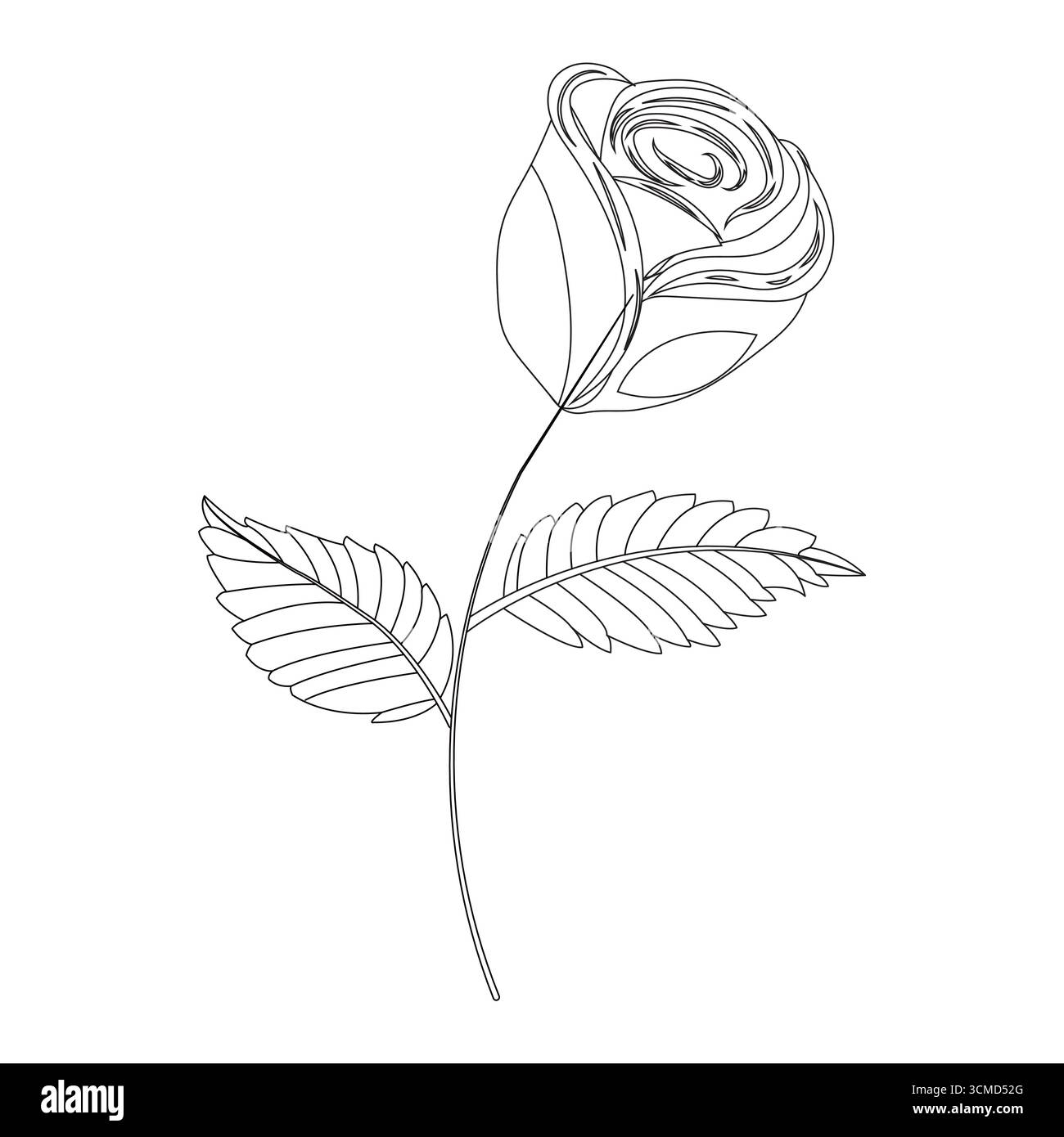 Rose simple dans le style doodle. Illustration vectorielle isolée sur fond blanc. Illustration de Vecteur Rose simple dans le style doodle. Illustration vectorielle isolée sur fond blanc. Illustration de Vecteur