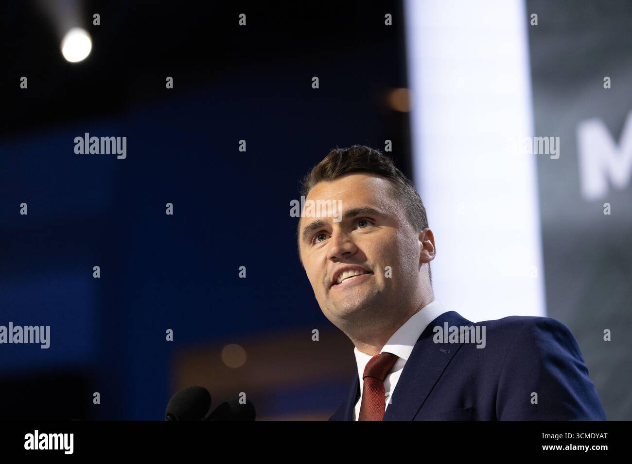 Milwaukee, Wisconsin - 15 juillet 2024 : Charlie Kirk, PDG de Turning point USA à la Convention nationale républicaine. Banque D'Images