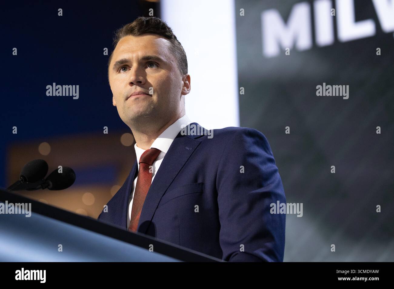 Milwaukee, Wisconsin - 15 juillet 2024 : Charlie Kirk, PDG de Turning point USA à la Convention nationale républicaine. Banque D'Images