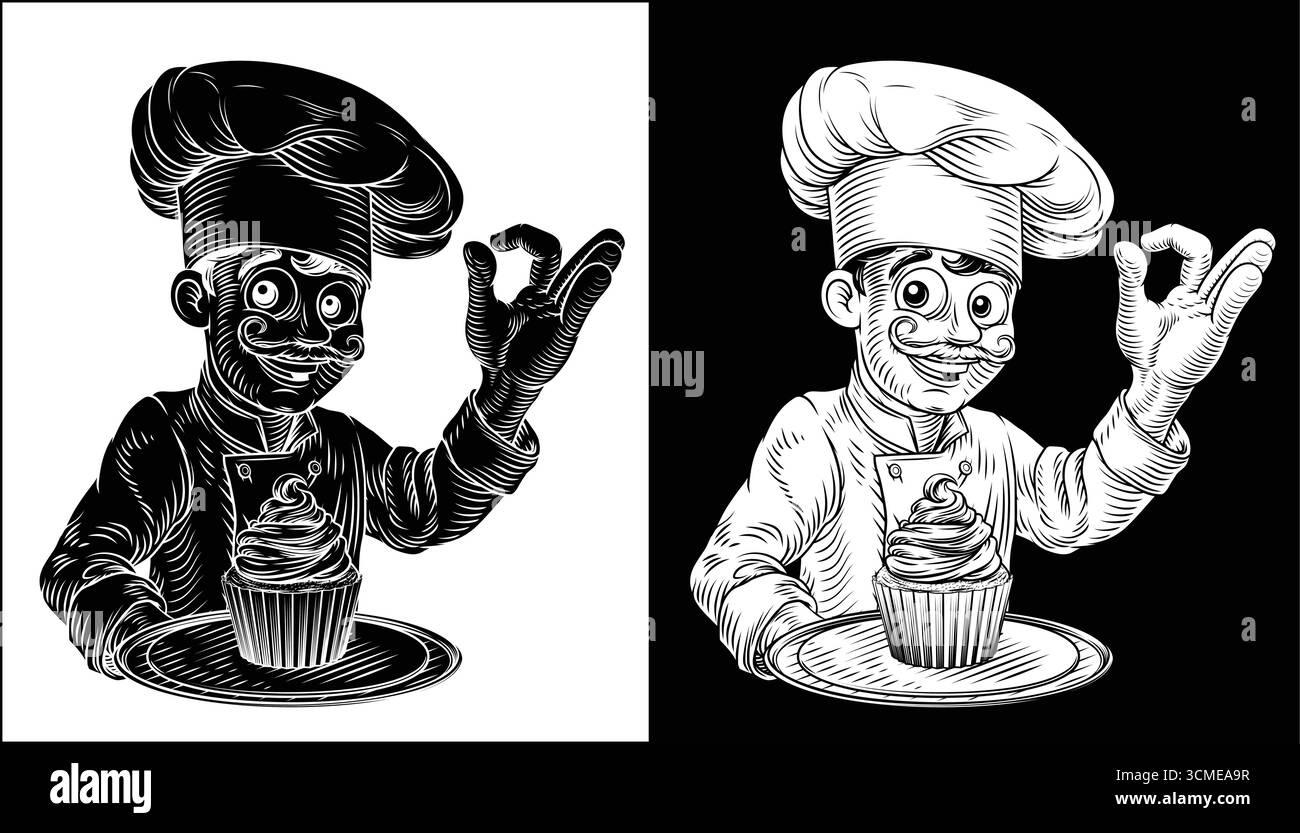 Pâtisserie Chef Cupcake Cake Baker Bakery illustration Illustration de Vecteur Pâtisserie Chef Cupcake Cake Baker Bakery illustration Illustration de Vecteur