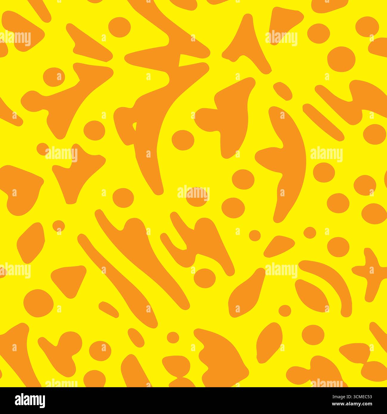 Un fond tribal jaune et orange avec beaucoup de points et de lignes. Le fond est un mélange de différentes formes et tailles. Vecteur de motif sans couture Illustration de Vecteur
