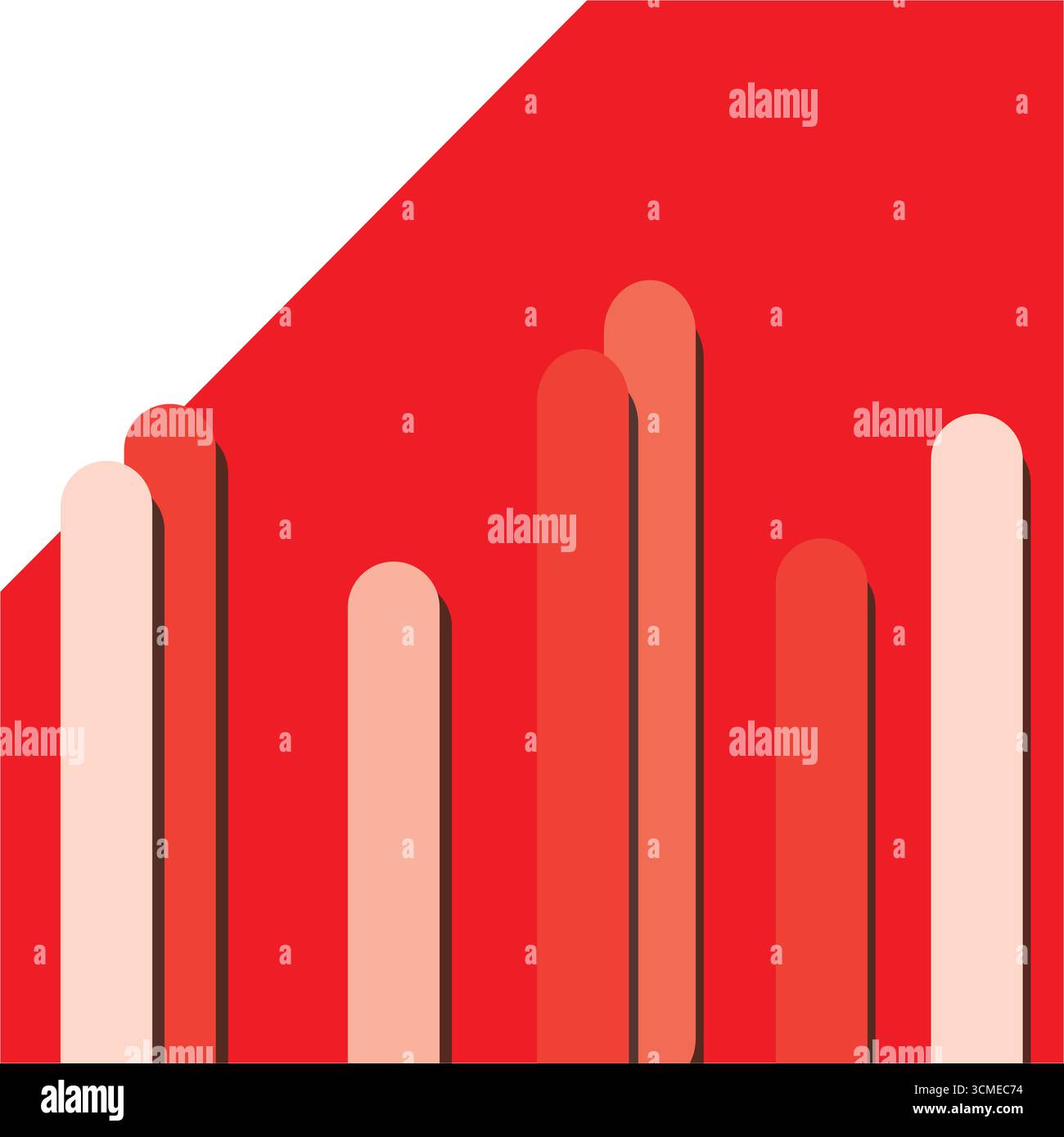 Un fond rouge avec des lignes rouges dessus. Les lignes rouges sont de différentes tailles et sont disposées de manière à créer une sensation de mouvement. L'image conv Illustration de Vecteur