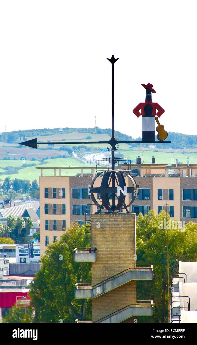 Guinness détenteur du record du monde de la plus grande girouette opérationnelle à la maison Tío Pepe González Byass Sherry Jerez de la Frontera Andalousie Espagne Banque D'Images