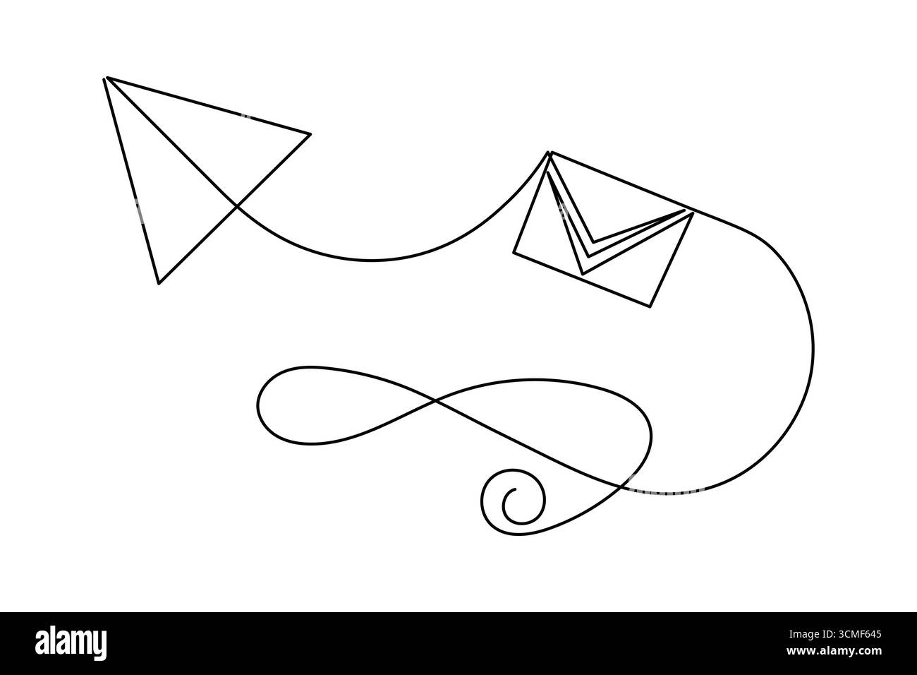 Enveloppe une ligne dessin vectoriel minimaliste Illustration de Vecteur