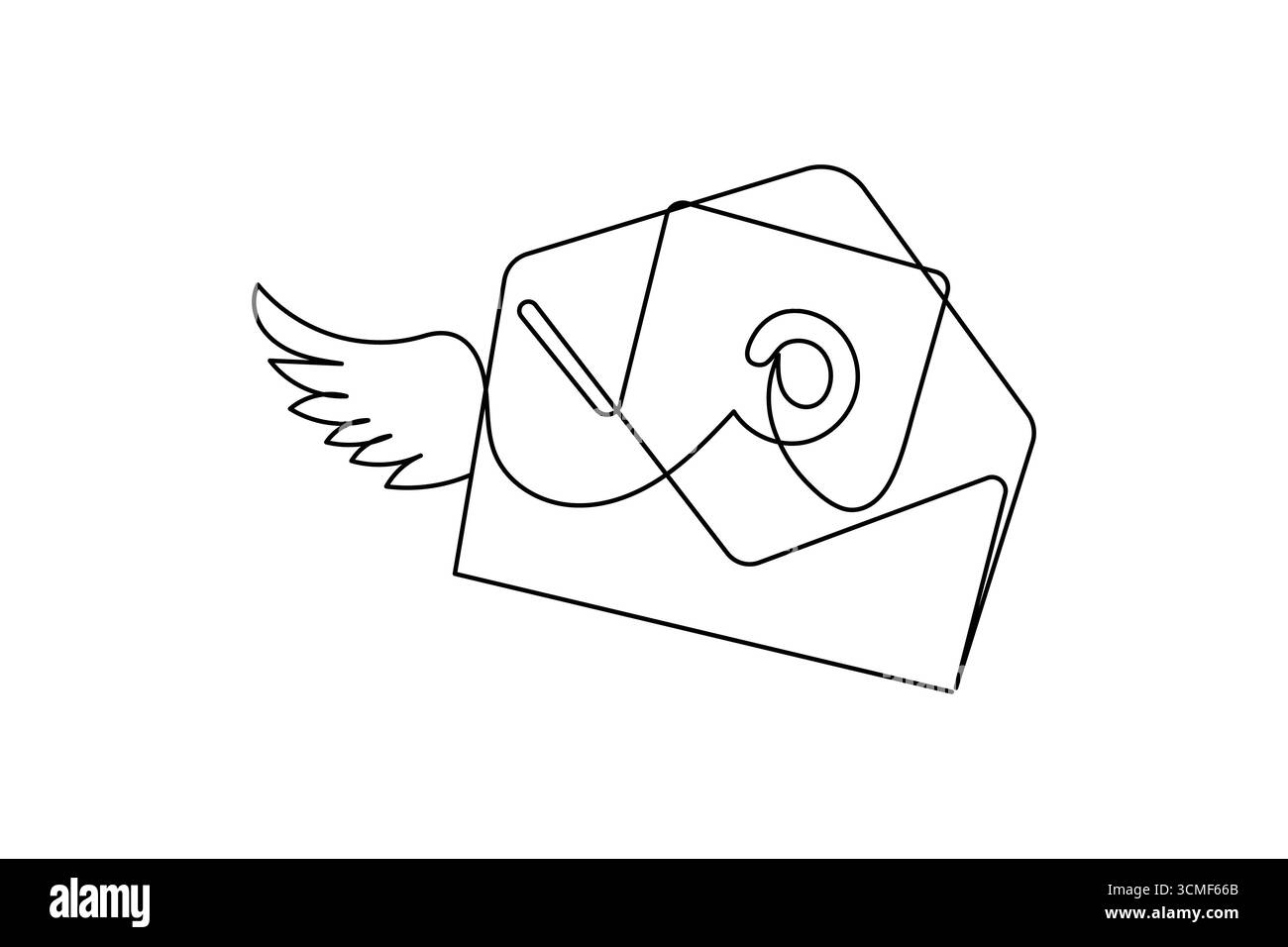 Enveloppe une ligne dessin vectoriel minimaliste Illustration de Vecteur