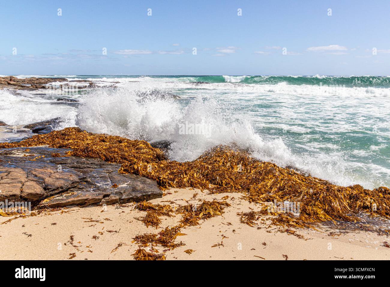 Surf intensif sur l'océan Indien à Prevelly, région de Margaret River, comté d'Augusta dans la région SW de l'Australie occidentale WA Banque D'Images