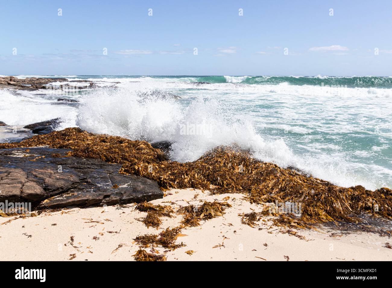 Surf intensif sur l'océan Indien à Prevelly, région de Margaret River, comté d'Augusta dans la région SW de l'Australie occidentale WA Banque D'Images