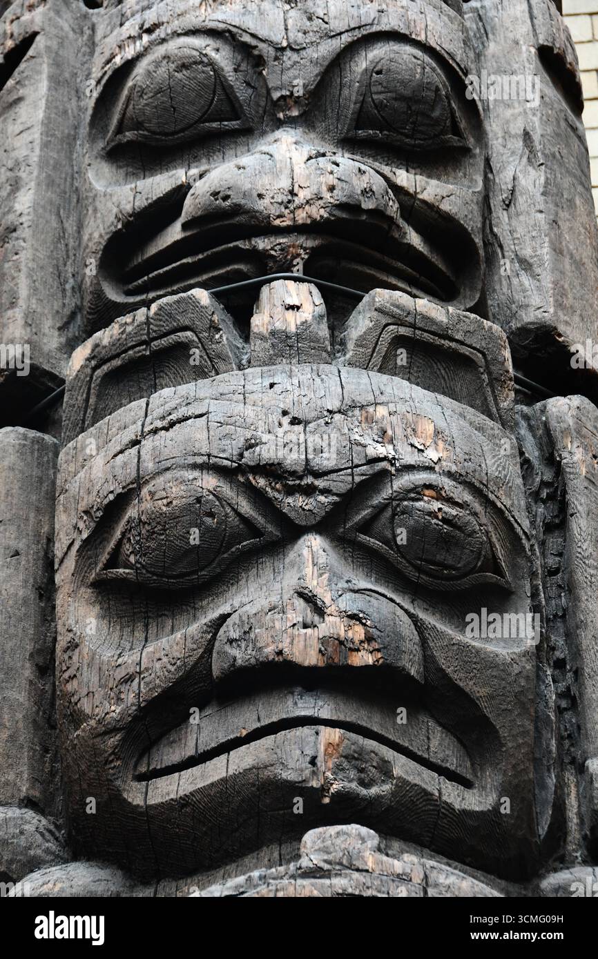 Totem au Musée du monde de Liverpool Banque D'Images