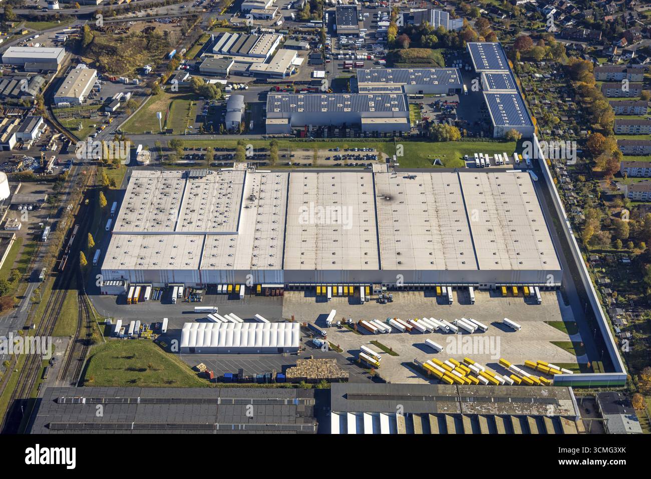 Vue aérienne, MÉTRO LOGISTIQUE Allemagne au port dans le quartier Herringen à Hamm, région de la Ruhr, Rhénanie du Nord-Westphalie, Allemagne, DE, Europe, commerce Banque D'Images