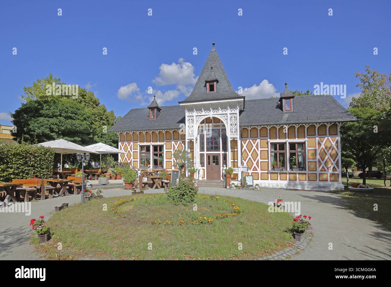Restaurant grec Athos, Salzelmen, Bad Salzelmen, Schoenebeck, Saxe-Anhalt, Allemagne Banque D'Images