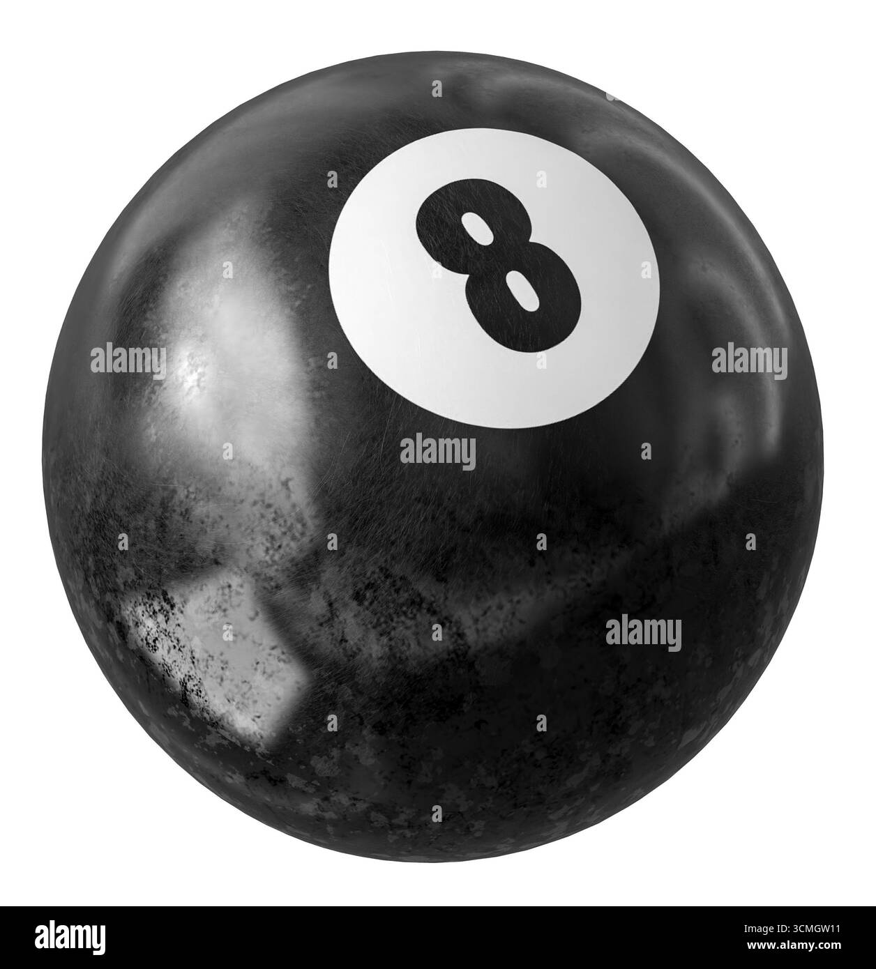 Noir huit boules fond transparent 3d Banque D'Images