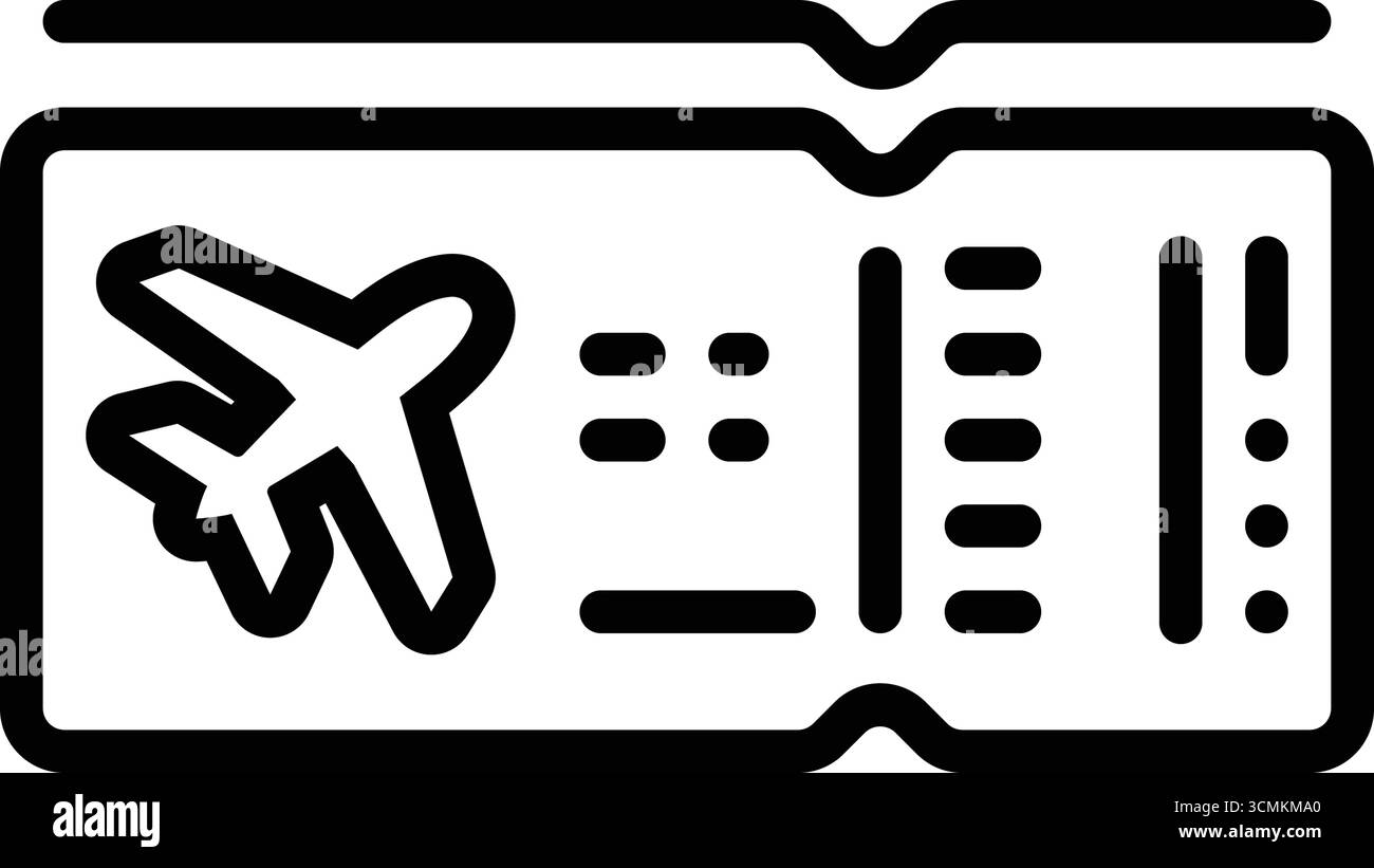 Icône pour billets d'avion, compagnie aérienne Illustration de Vecteur