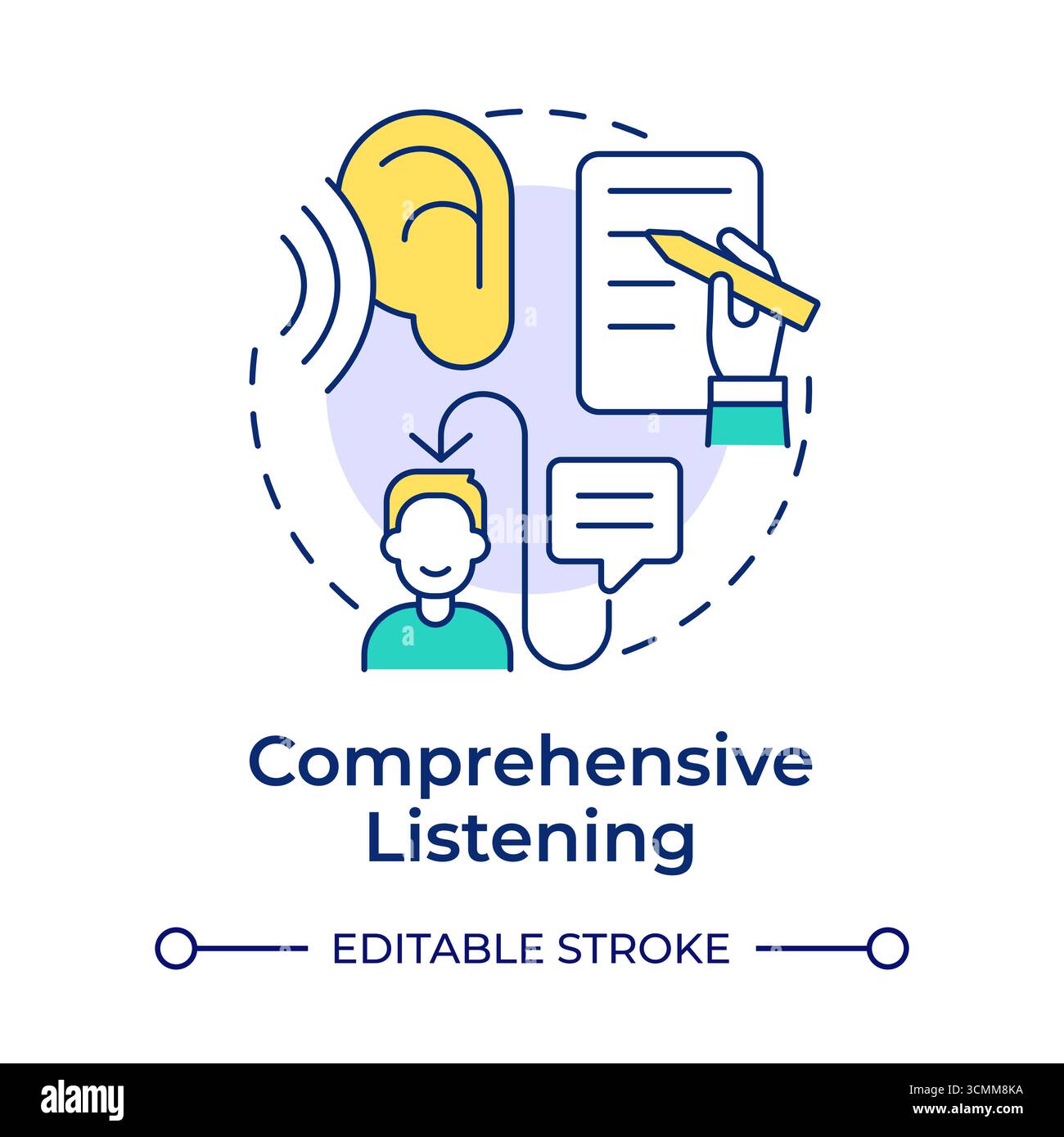 Icône de concept multicolore d'écoute complète Illustration de Vecteur