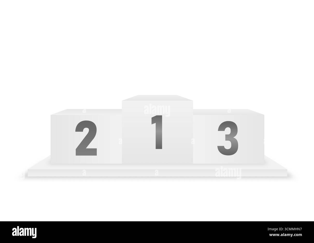 Sport remporte le podium pour la première, la deuxième et la troisième place. Podiums sport sur pied. Stand du vainqueur du podium. Illustration vectorielle isolée sur fond blanc. Illustration de Vecteur