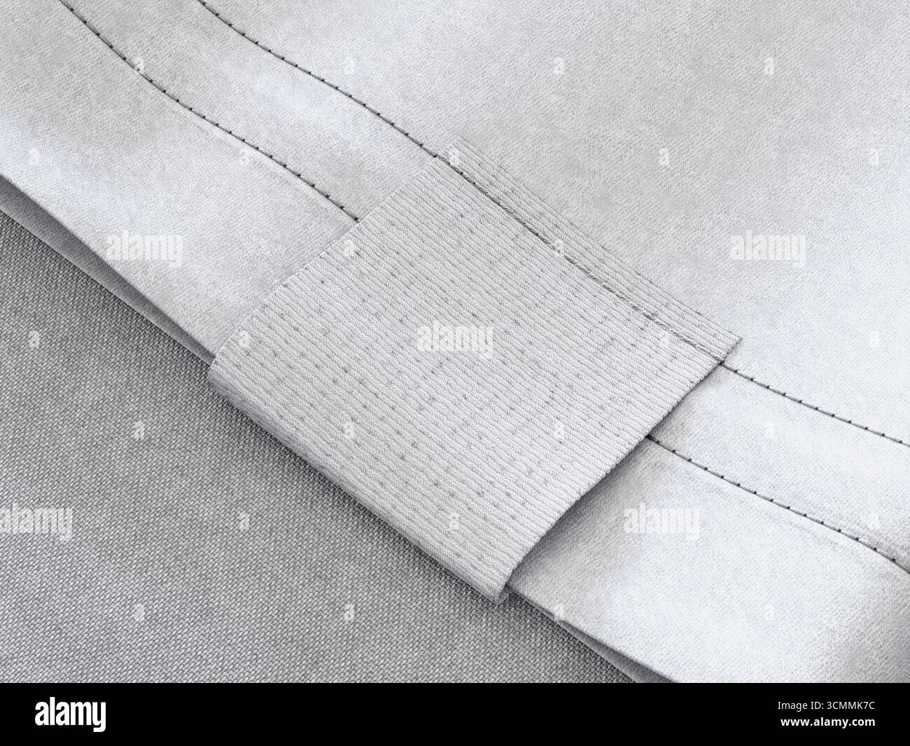 Blanc Blank Woven étiquette de vêtement maquette sur le rendu 3D du T-shirt Banque D'Images